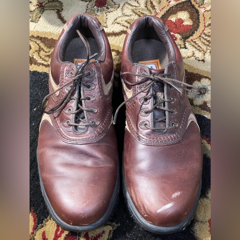 FOOTJOY CONTOUR SERIES BROWN LEATHER LACE UP GOLF SHOES MENS SIZE 8.5